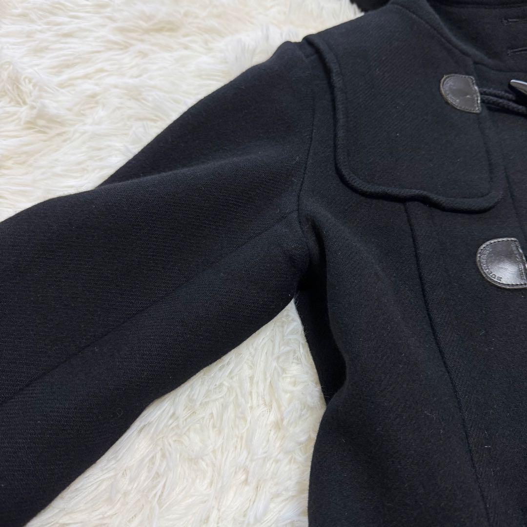 バーバリーブルーレーベル ダッフルコート アンゴラ混 ノバチェック フード付き