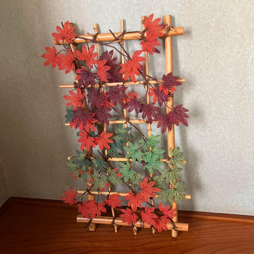 ビーズフラワー　紅葉