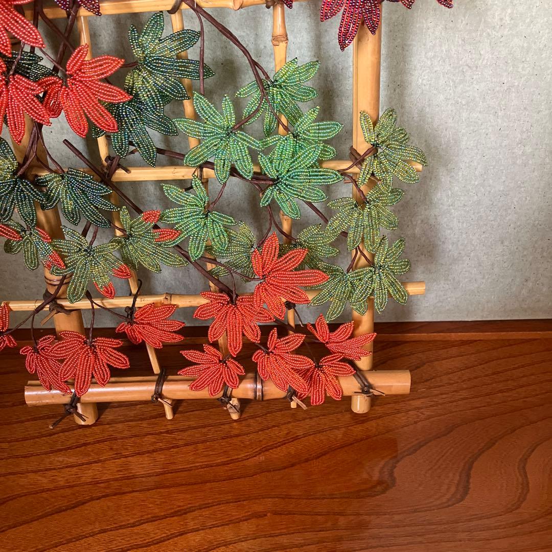 ビーズフラワー　紅葉
