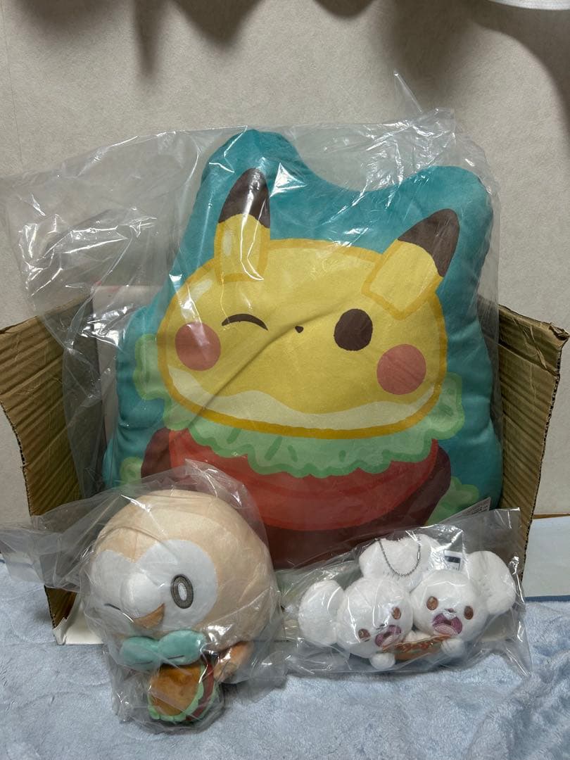 ポケピース 一番くじ Ｃ賞 モクロー Ｄ賞 クッション Ｆ賞 ワッカネズミ