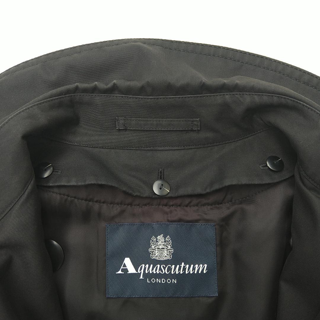 【美品】アクアスキュータム トレンチコート ロング 黒 ライナー付 ベルト付