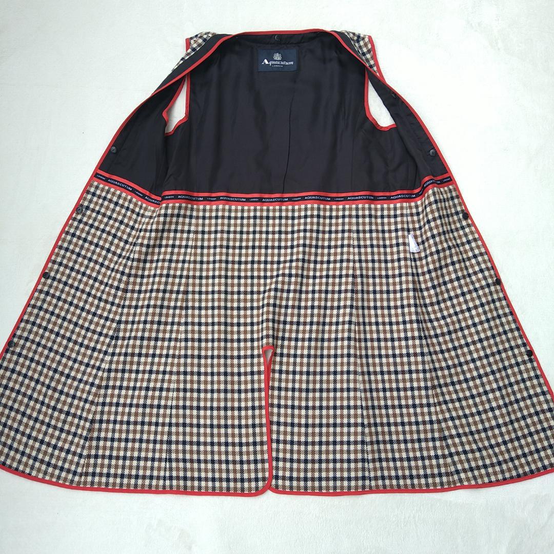 【美品】アクアスキュータム トレンチコート ロング 黒 ライナー付 ベルト付