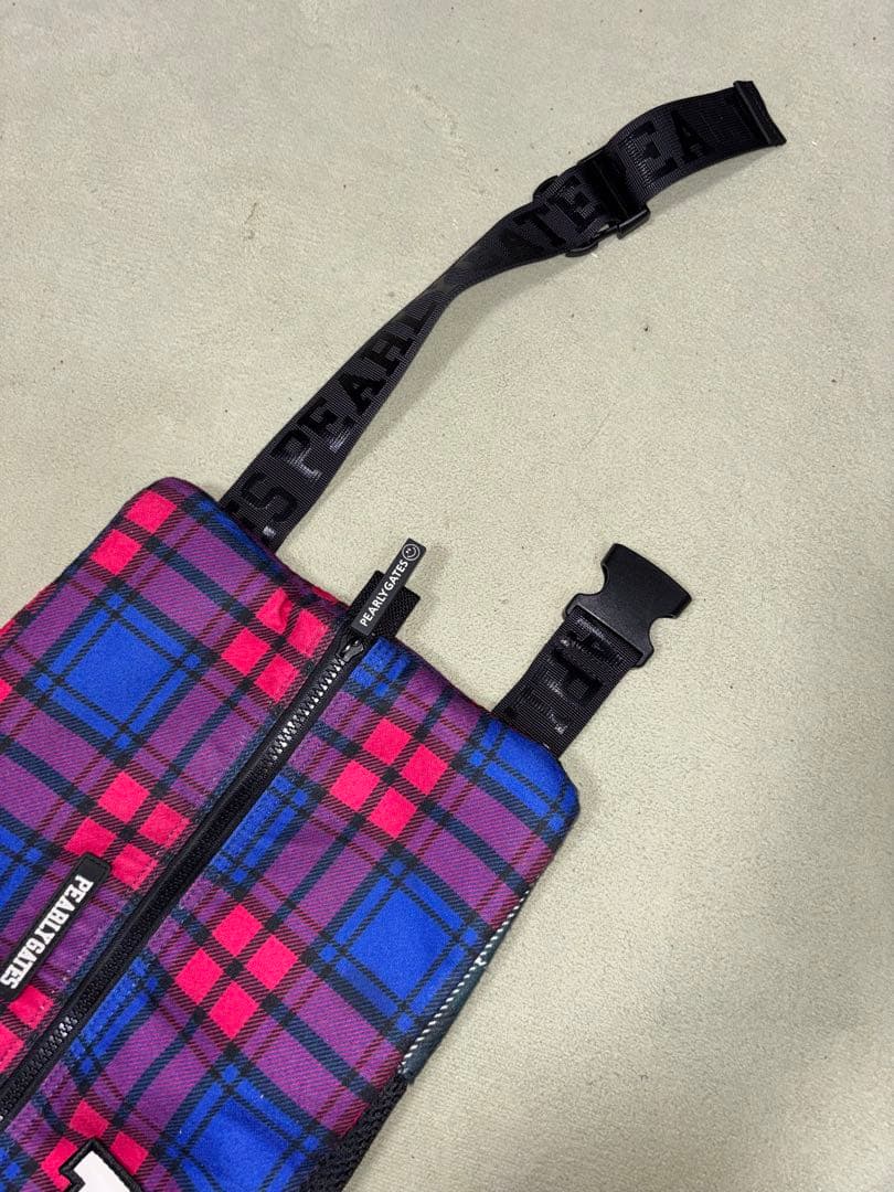 （超美品）パーリーゲイツ、マルチチェック&カモ柄シリーズ、シューズケース