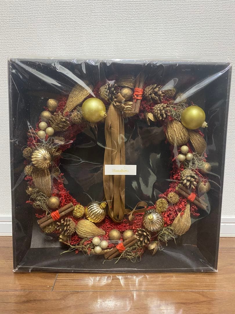 Hanahiro高級クリスマスリース 直径約40cm／新品未使用