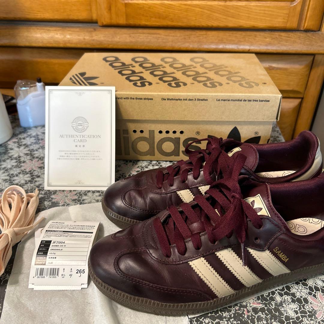 adidas Samba wバーガンディ、マルーン　26.5