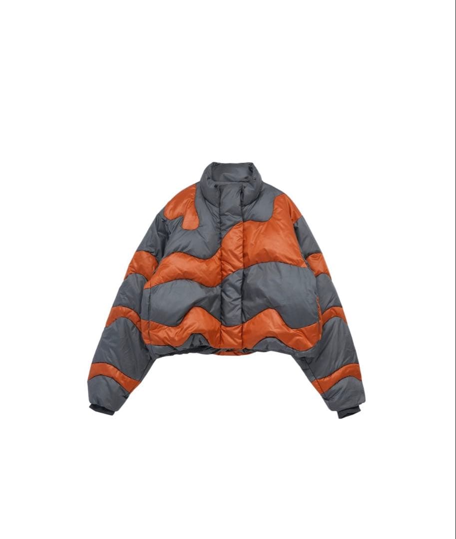 M*o様 uenui ウニュイ　ウェーブ バイカラー ダウンジャケット　オレンジ