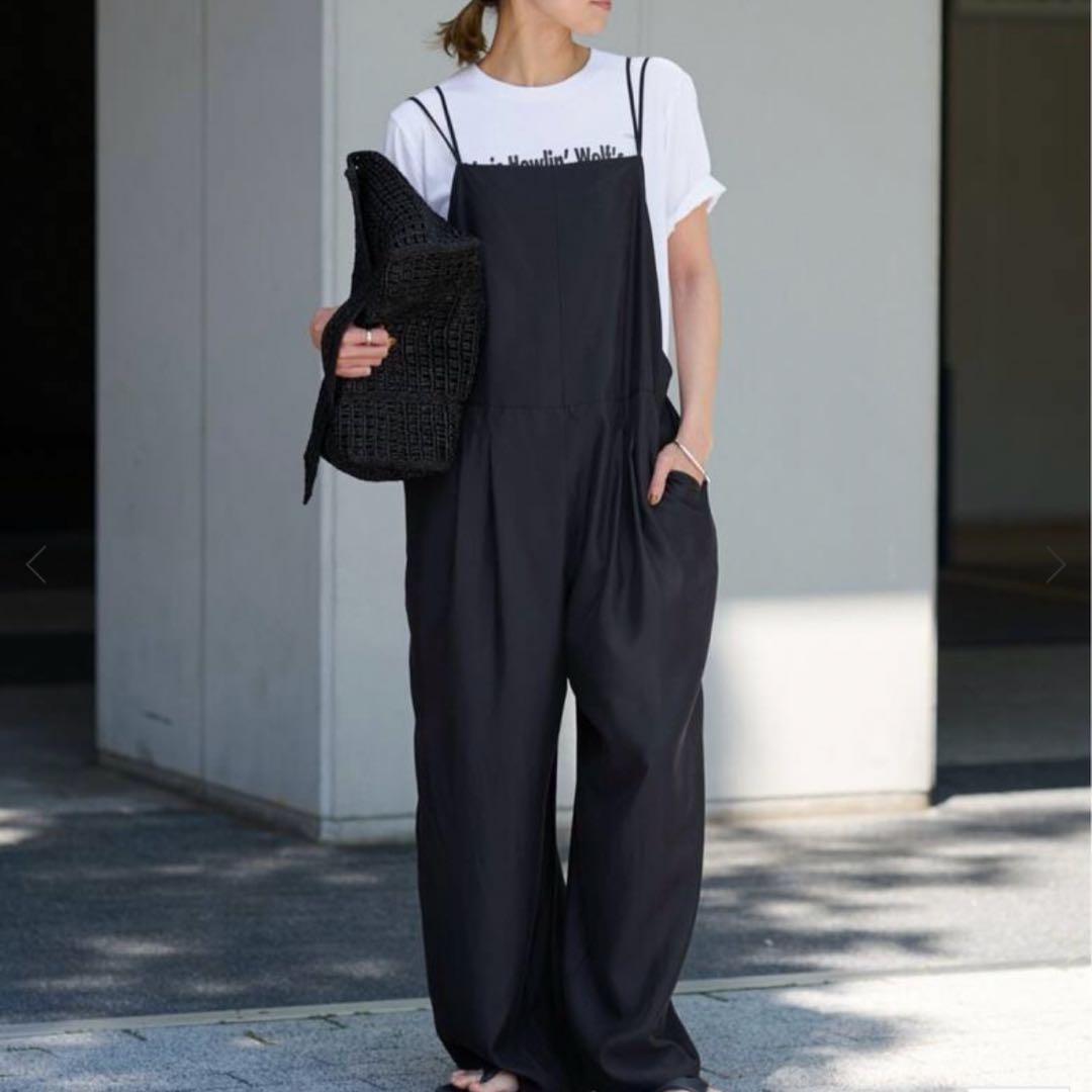 キュプラツイルキャミサロペット　ブラック36