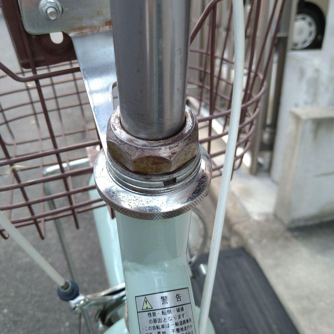 【中古美品】ミントグリーン 自転車24インチ前カゴ付き子供用 小柄な方にも