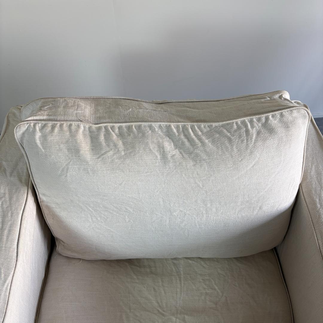 リネン　一人掛けソファ　白