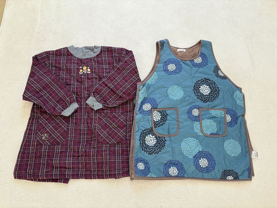 【送料無料】割烹着 エプロン 裏起毛 5着セット