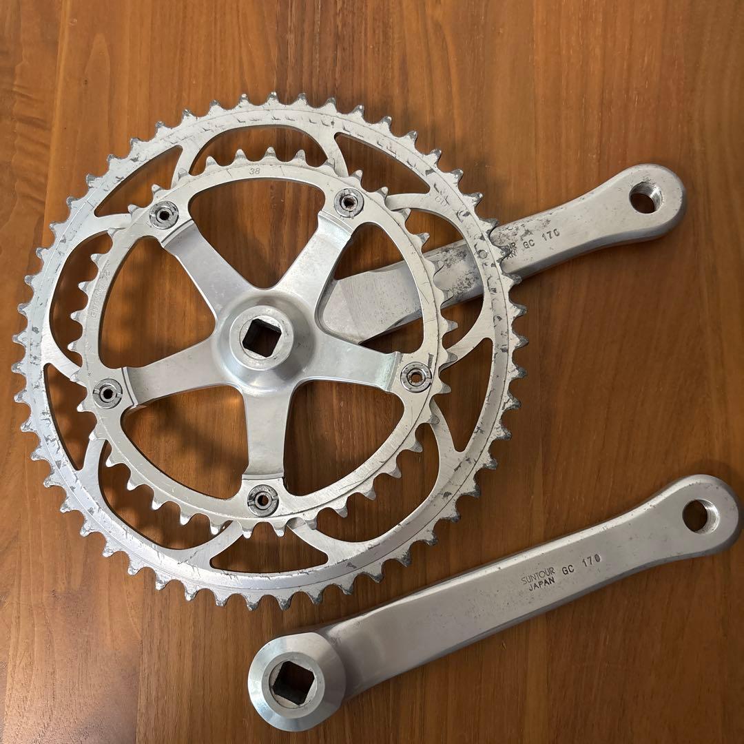 サンツァー　シュパーブプロ　クランクセット 52×38 170mm ボトル付