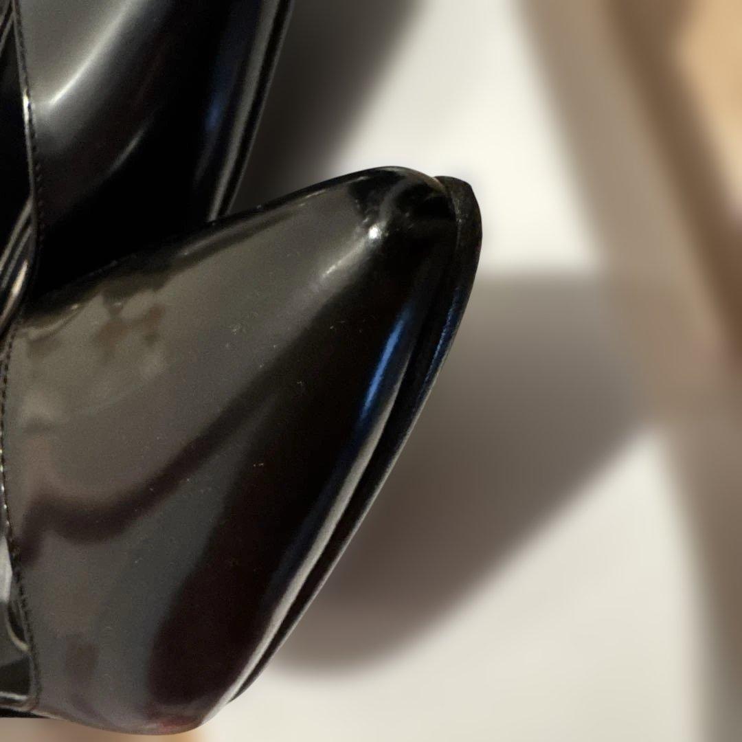 美品　DIANA パンプス　24cm ポインテッドトゥ　フラット　ブラック