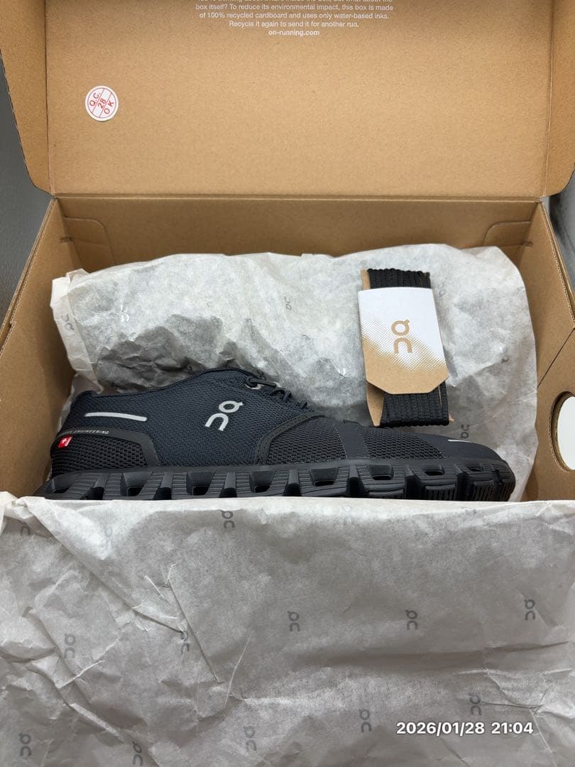 ONランニングシューズ Cloud5レディース All black 24.5cm