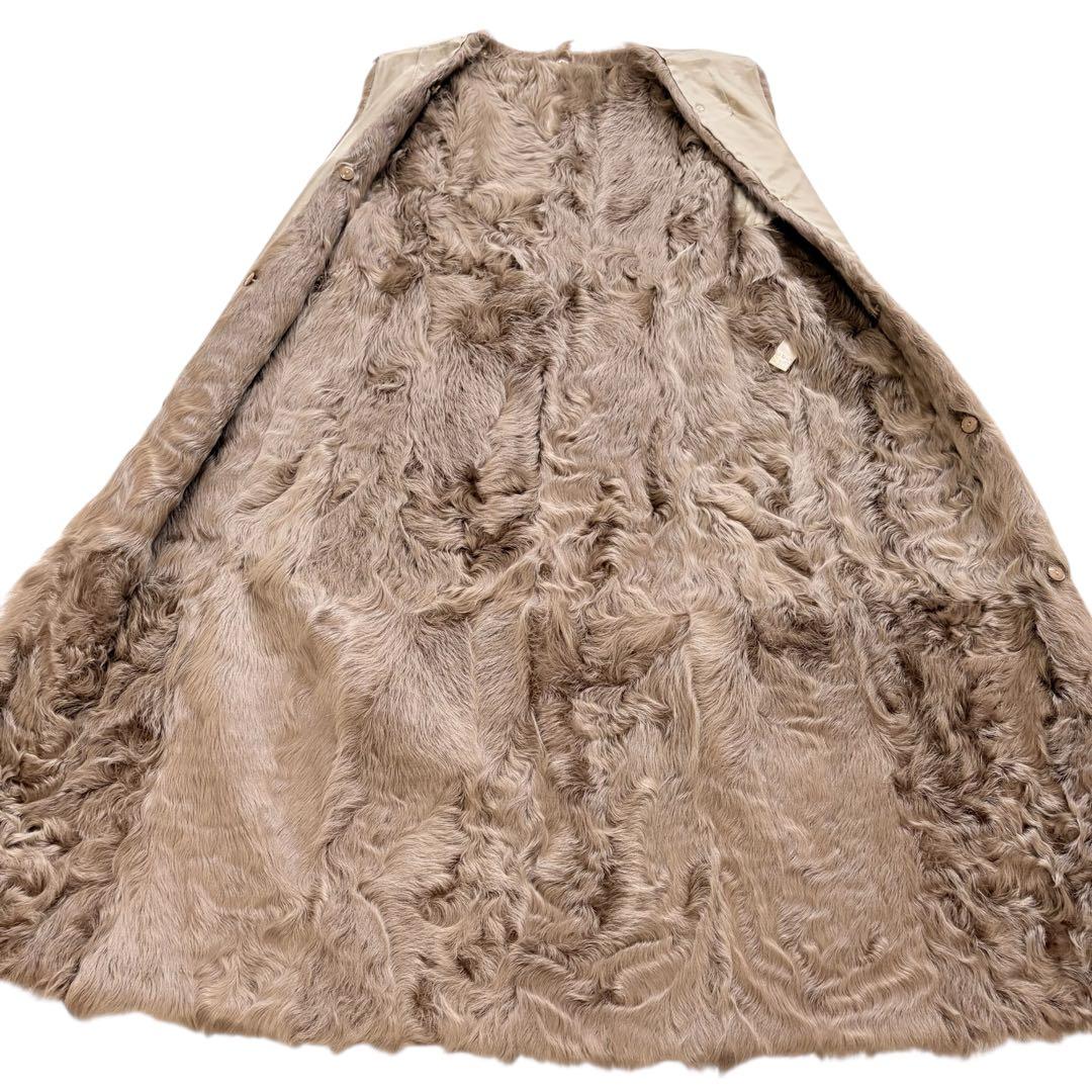 希少 オンワード ラムウールライナー トレンチコート M くるみボタン ファー