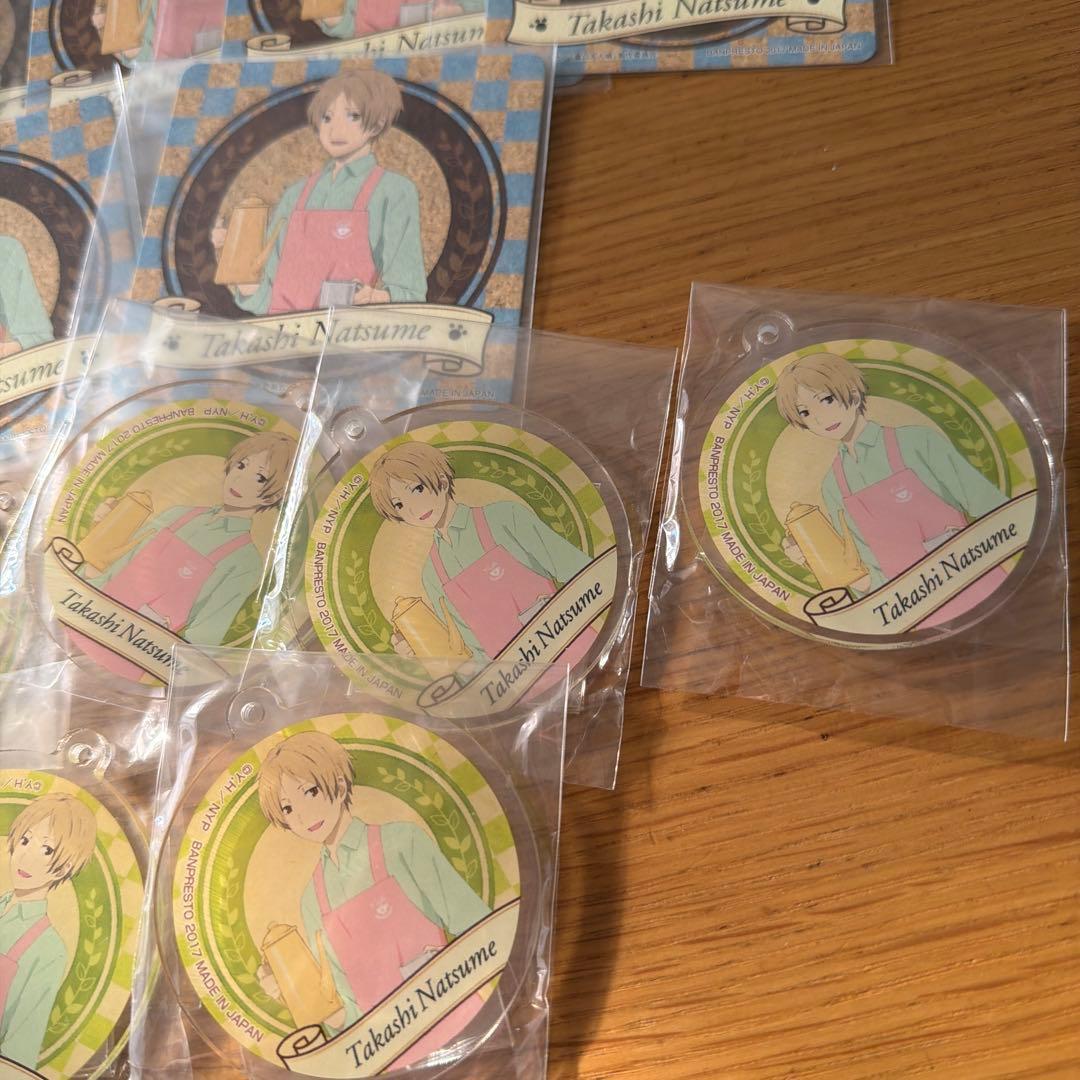 夏目友人帳　夏目貴志　アクリルチャーム　一番カフェ　コースター　セット