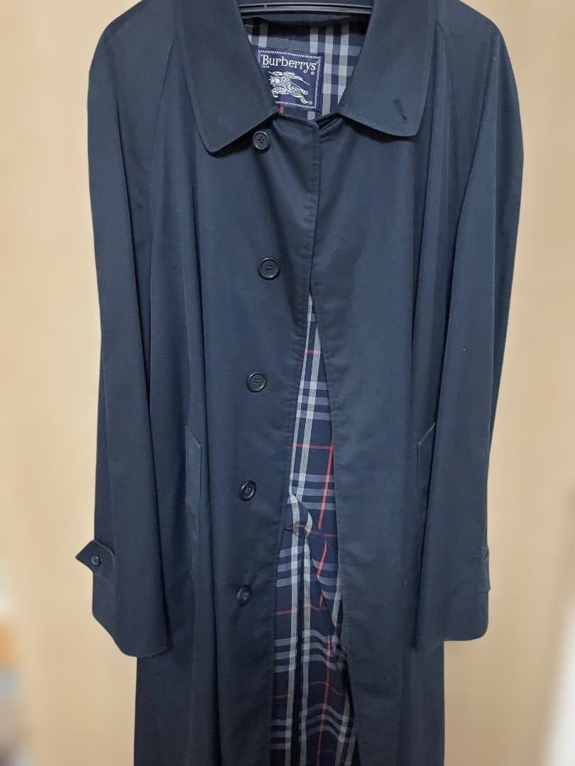 Burberrys バーバリーズ ノバチェック コート 46 L相当 ネイビー