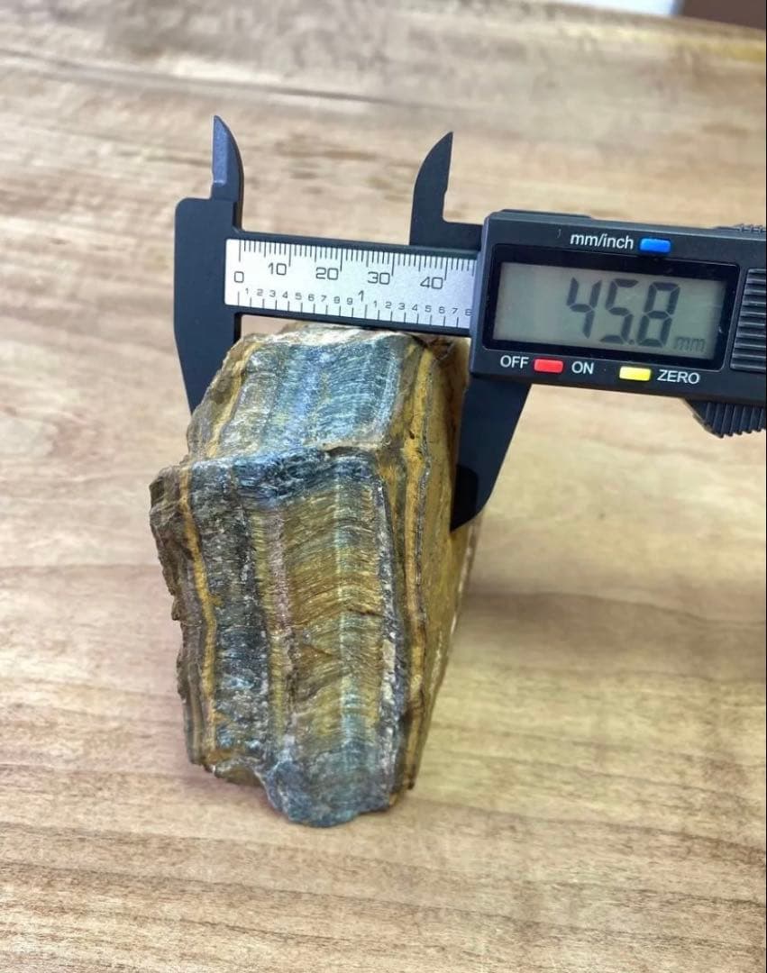 ￼ブルータイガーアイストーンスラブ虎目石天然石超大きめ原石金/仕事運