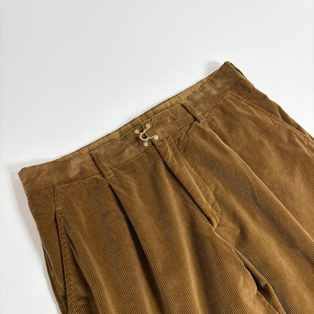 kolor 日本製 コーデュロイ 1プリーツ パンツ 半端丈 ブラウン 3