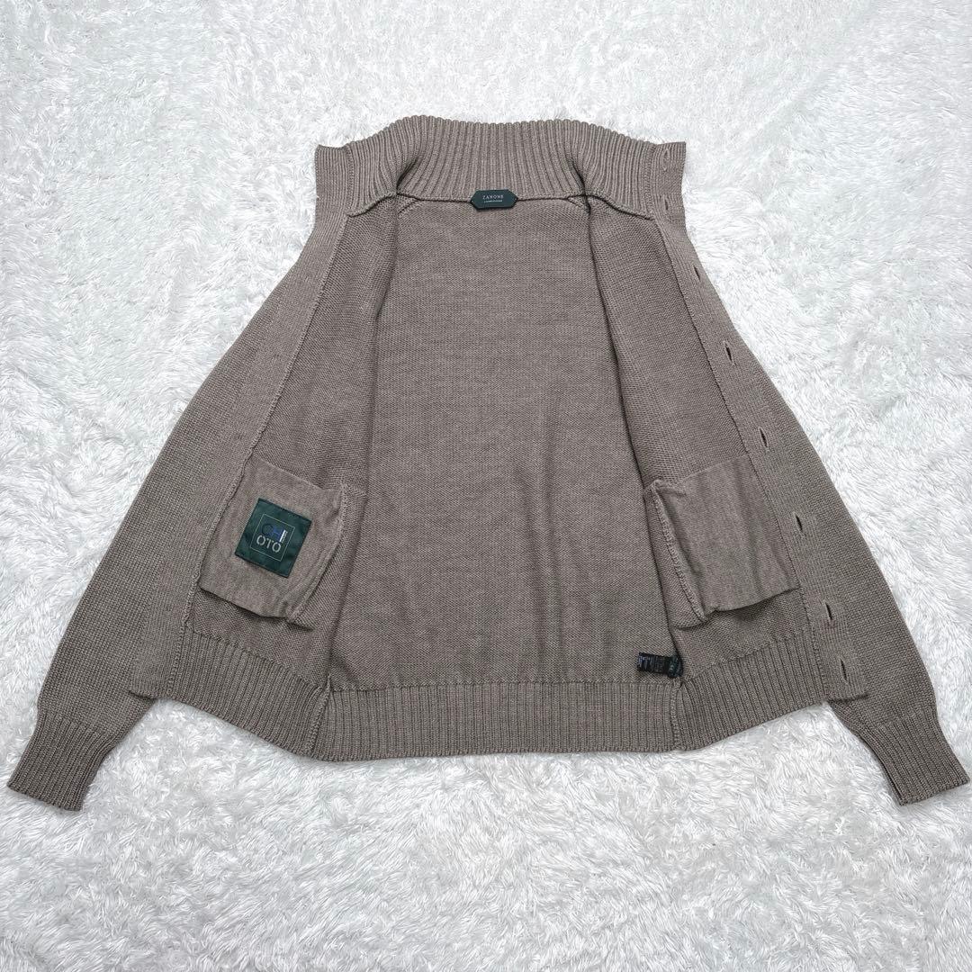 【美品】ZANONEザノーネ CHIOTO スタンドカラー グレージュ 44