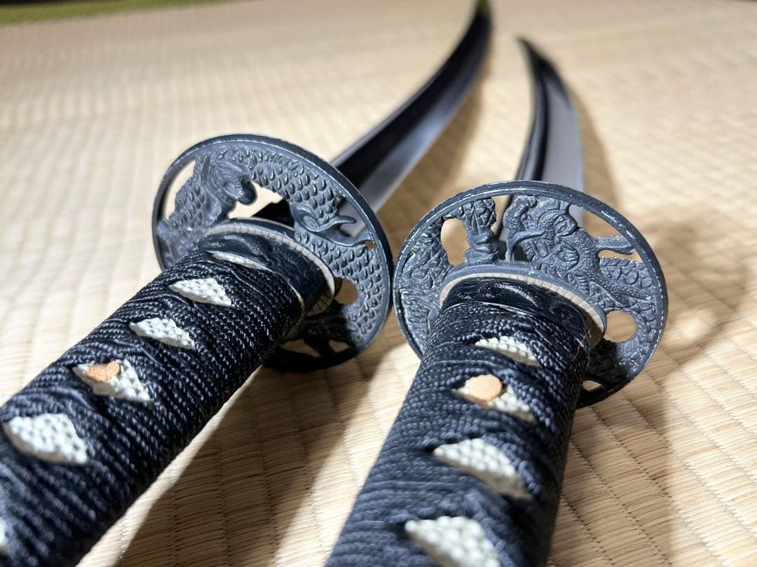 模造刀 太刀 脇差し 2本セット！　※刀身に樋あり（バラ売り不可）【M02】