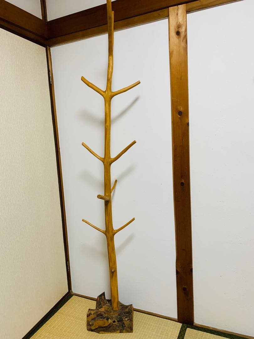 レトロ アンティーク 高さ180cm！天然木ハンガーラック