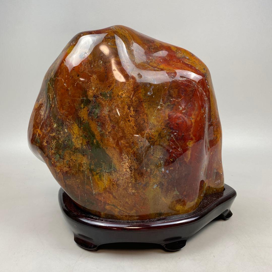鑑賞石 赤瑪瑙 原石 アゲート 大型 約16.26kg 瑪瑙 メノウ