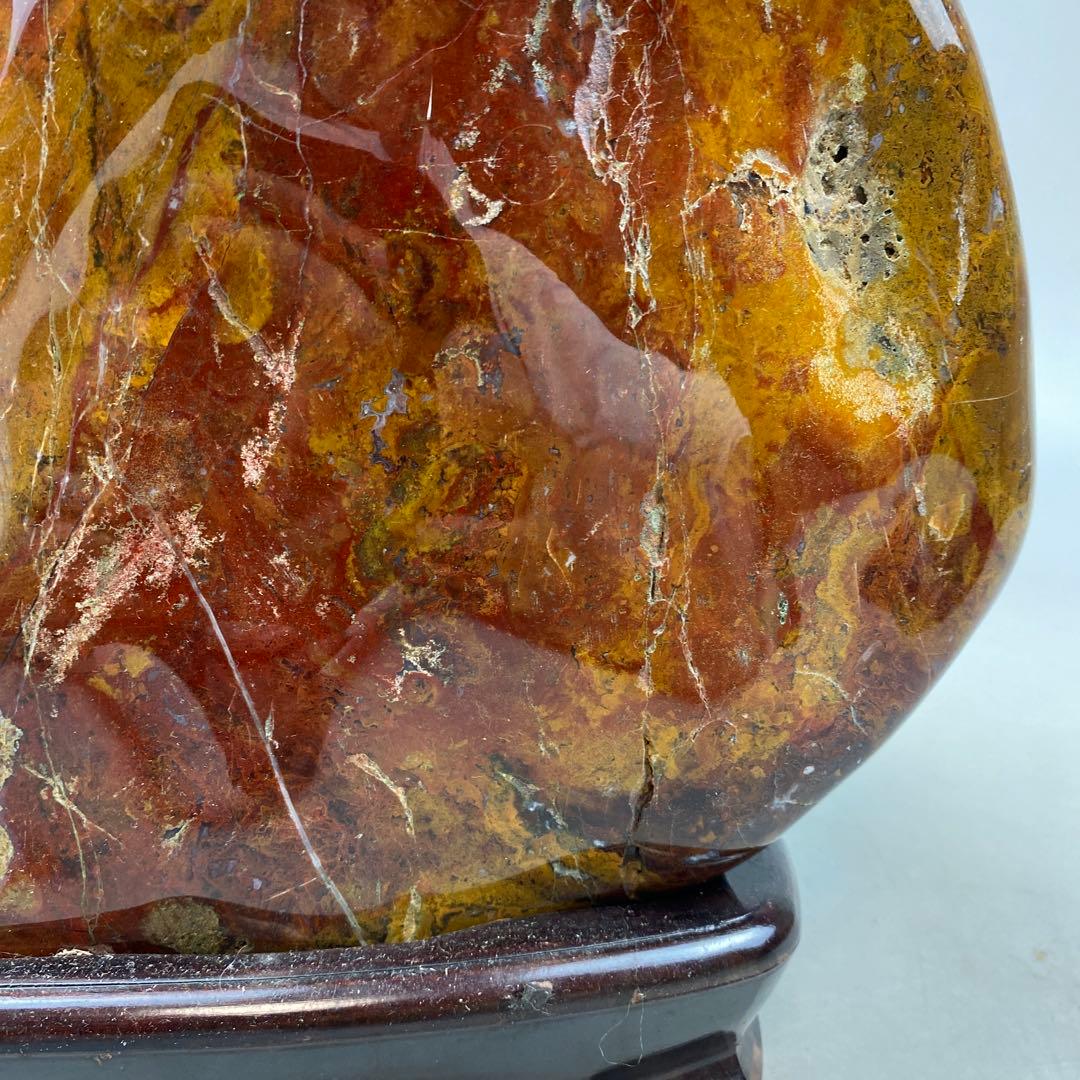 鑑賞石 赤瑪瑙 原石 アゲート 大型 約16.26kg 瑪瑙 メノウ