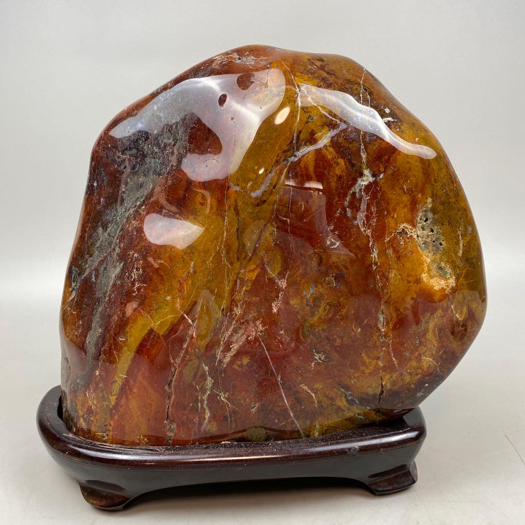 鑑賞石 赤瑪瑙 原石 アゲート 大型 約16.26kg 瑪瑙 メノウ