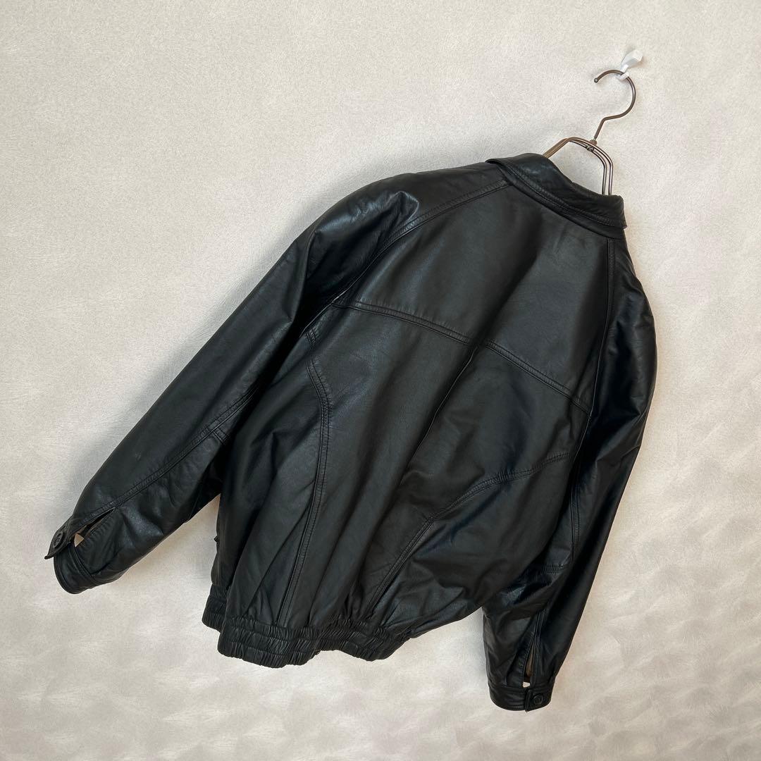 古着　上質　革ジャン　リアルレザージャケット　光沢　牛革　ライダースジャケット