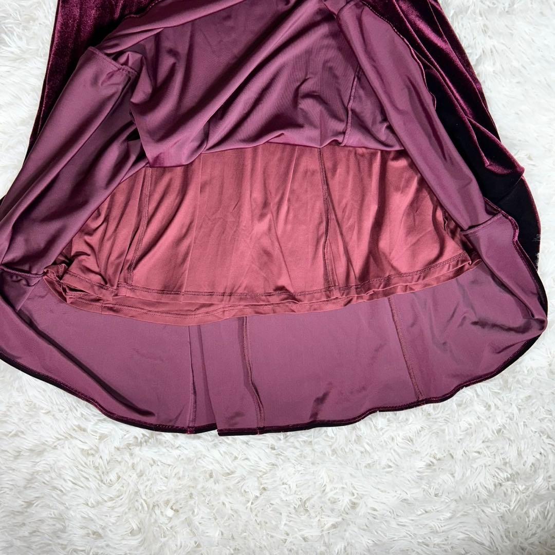 ワンピース AMERI VELOUR PUFF SLEEVE DRESS S