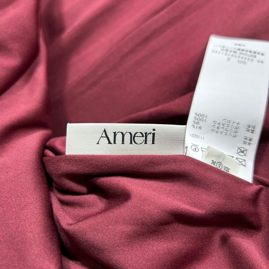 ワンピース AMERI VELOUR PUFF SLEEVE DRESS S