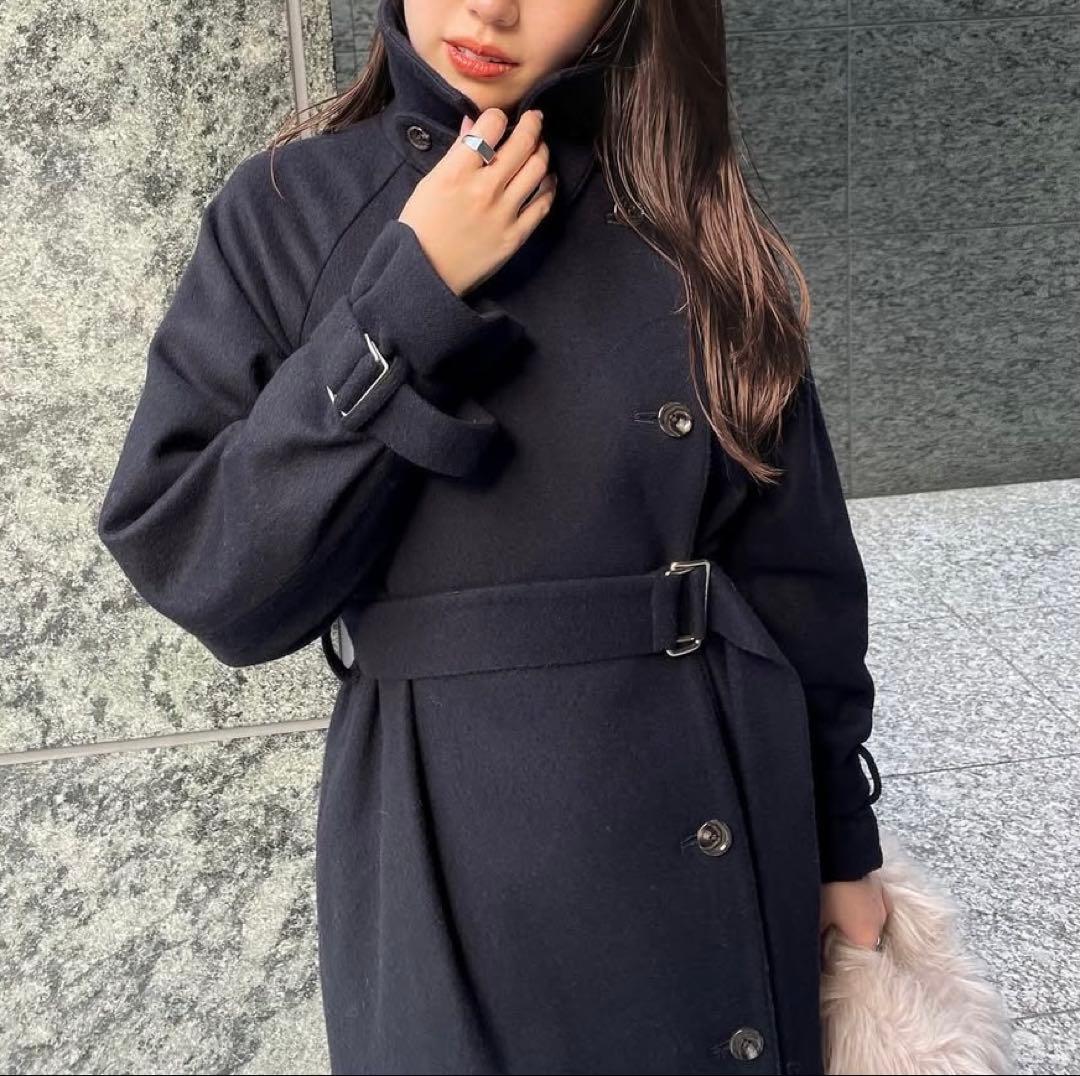 【お直し済み】2023aw アニュアンス ウールトレンチコート ネイビー S