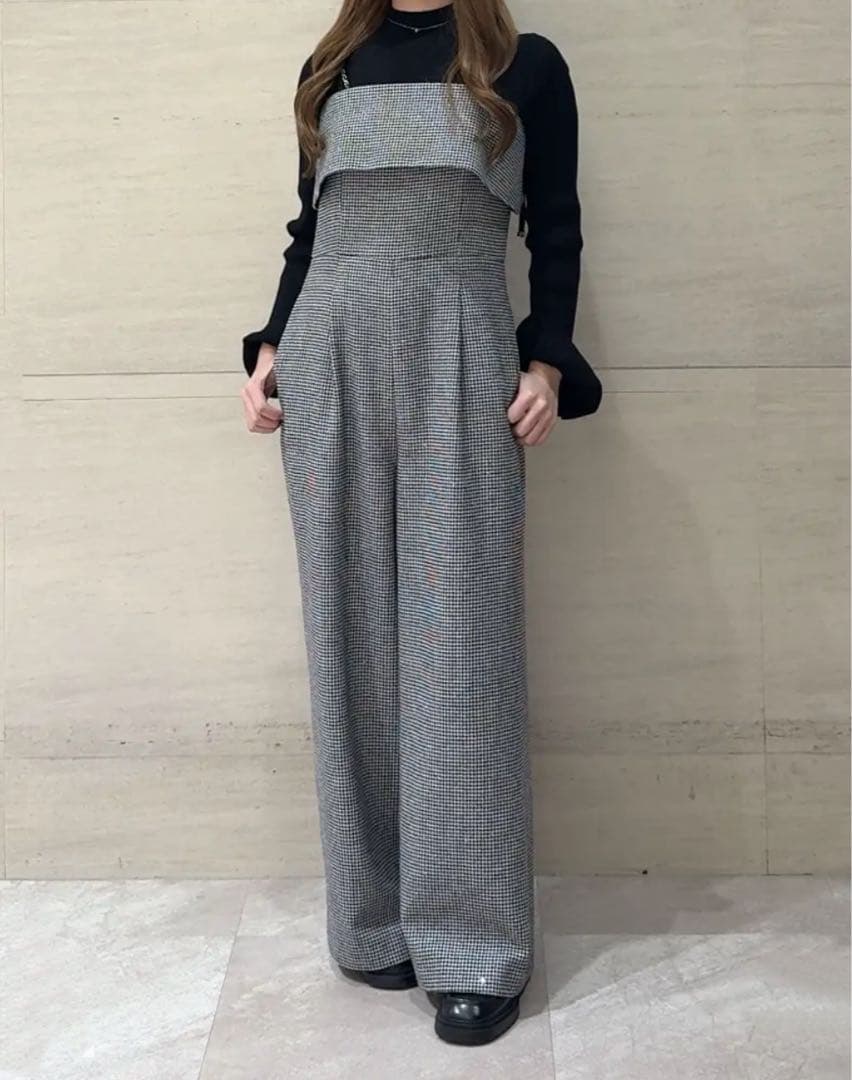 GRACE CONTINENTAL チドリツイードサロペット 2025AW