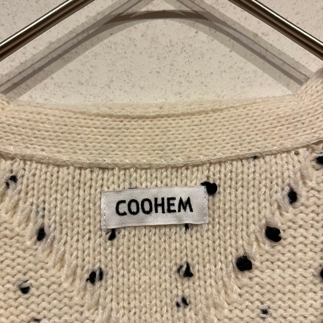 トップス Coohem YONETOMI PONPON KNIT CARDIGAN