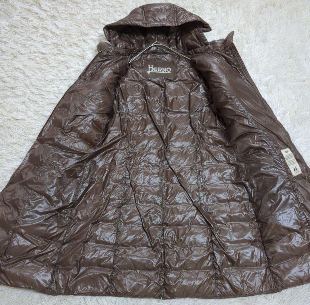 HERNO 2way ダウンコート Aライン ブラウン