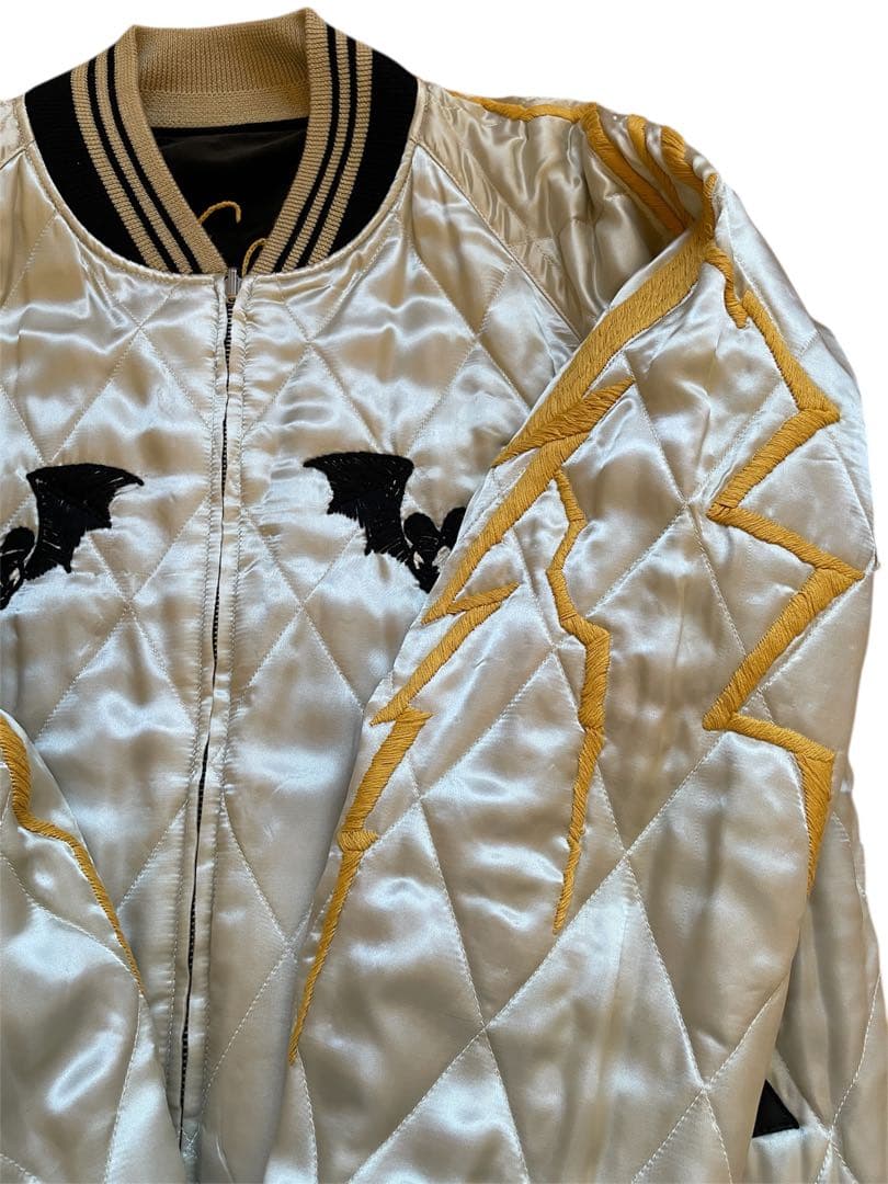 ミッキーマウス 刺繍 リバーシブル スカジャン サイズL