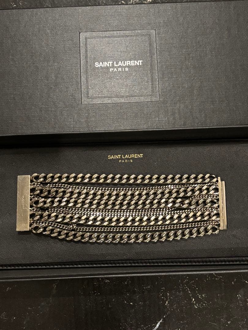 サンローランパリ 5連 チェーンブレスレット