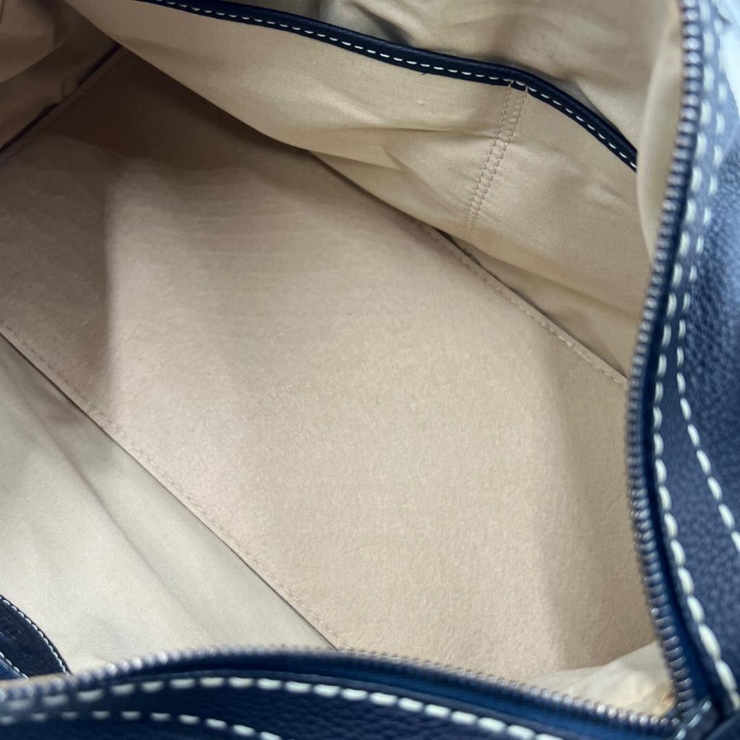 TOD’S トッズ ハンドバッグ ボストンバッグ型 ネイビー レザー 鍵付き