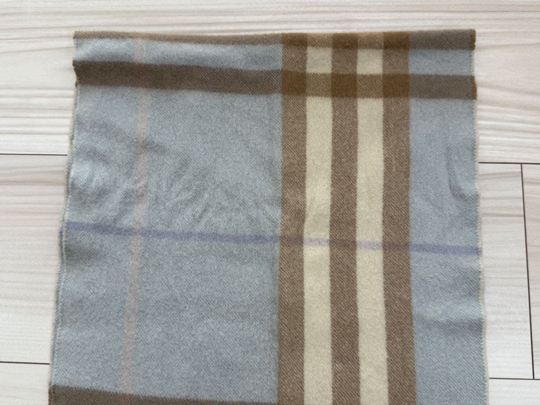 バーバリー　BURBERRY カシミヤ　マフラー　ブルー　チェック