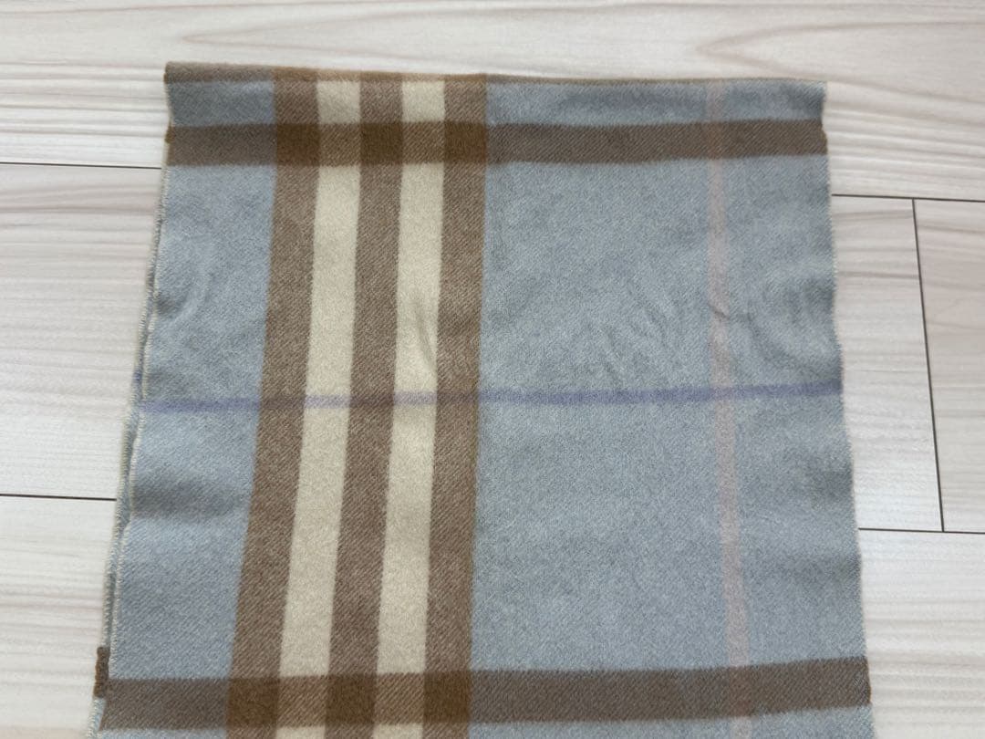 バーバリー　BURBERRY カシミヤ　マフラー　ブルー　チェック