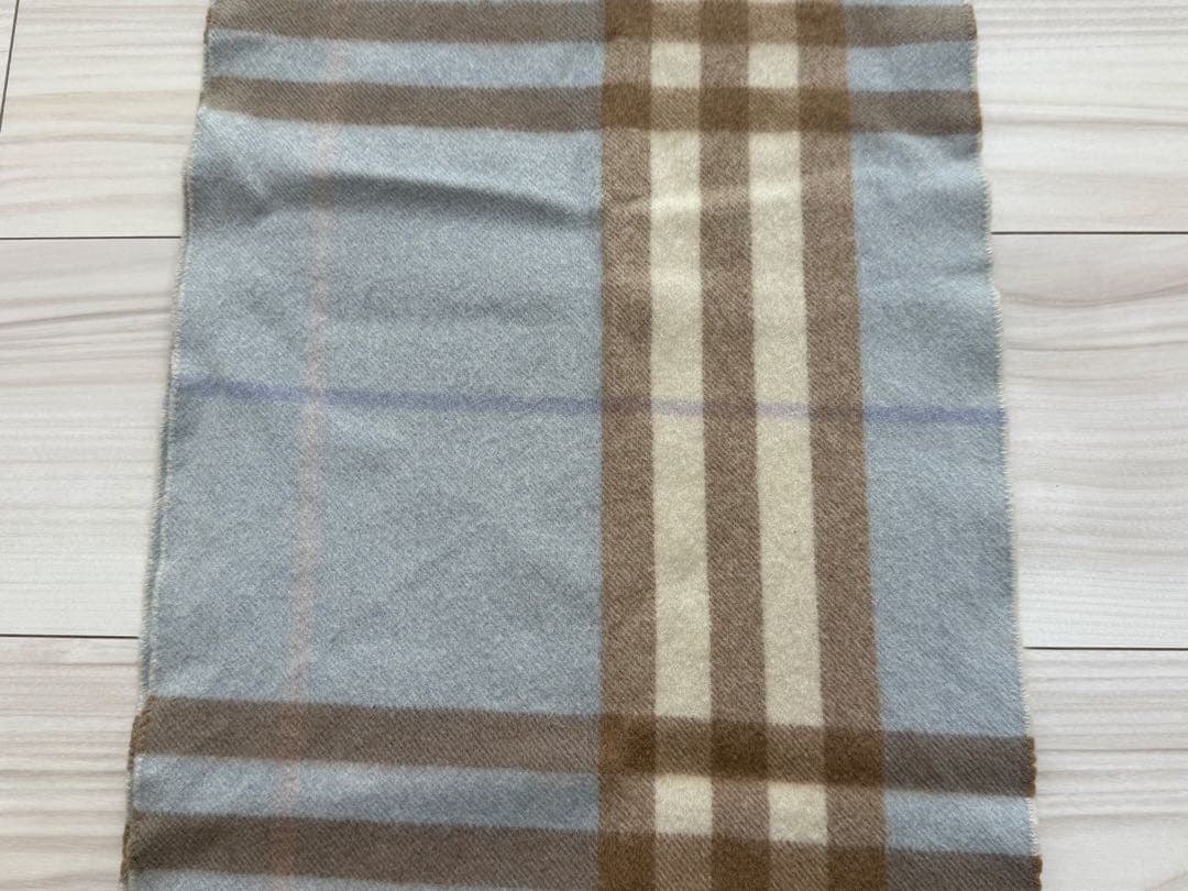 バーバリー　BURBERRY カシミヤ　マフラー　ブルー　チェック