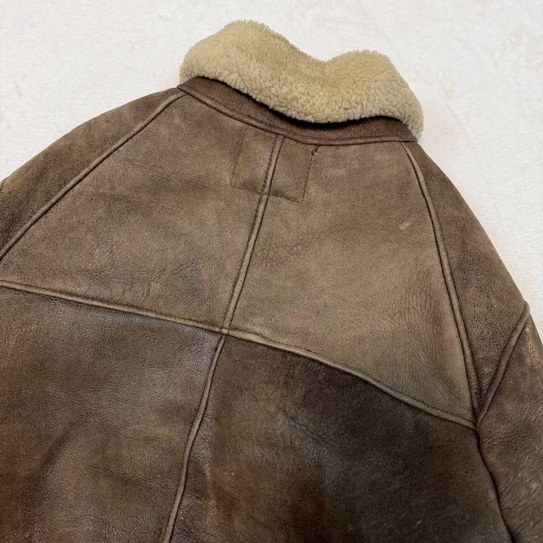 SIZE40 SCHOTT B-6 ムートン USA製 肉厚 極暖 羊革 ボア