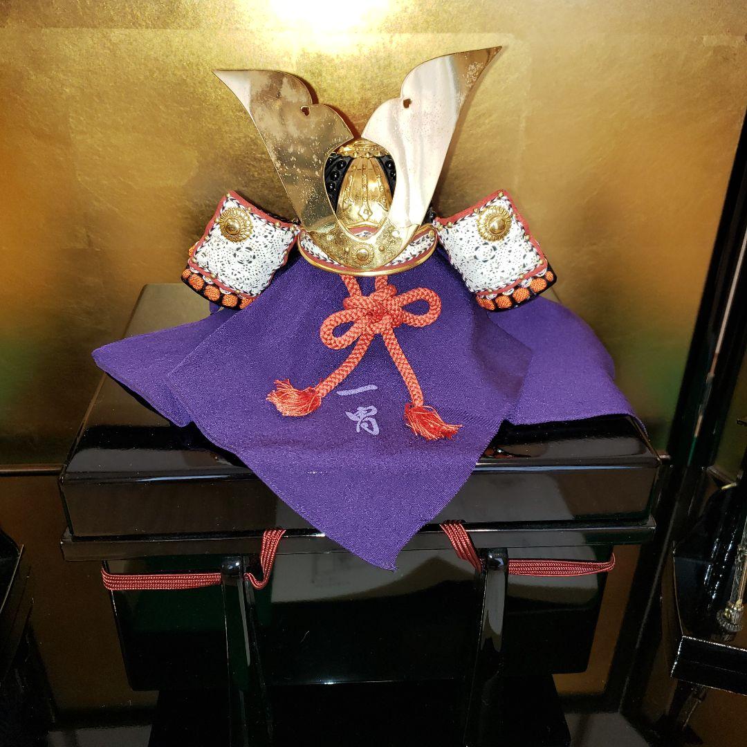 端午の節句 5月人形 立派な兜 弓矢 刀剣 黒の畳台　金屏風 まとめて