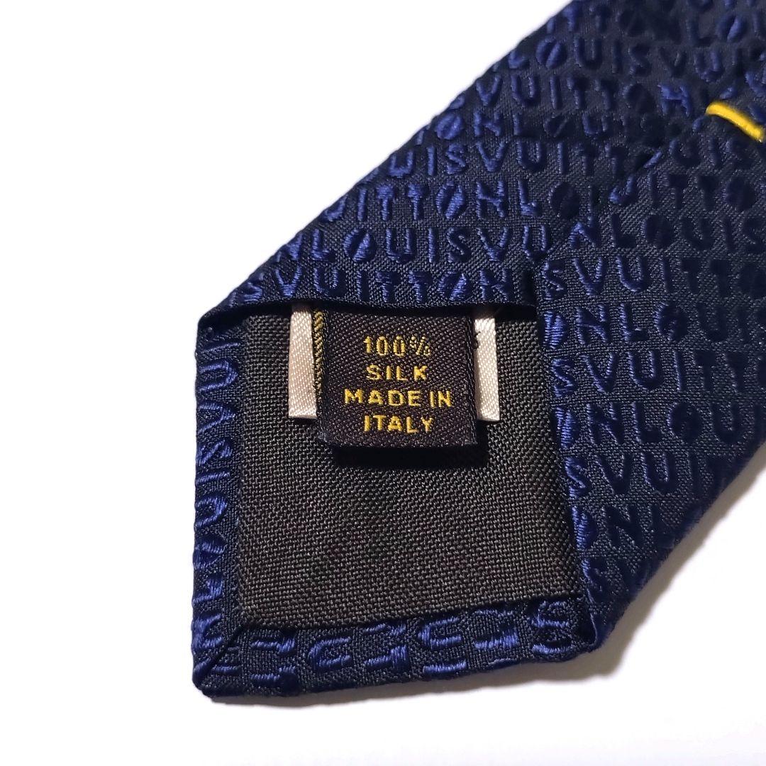LOUIS VUITTON ルイヴィトン ネクタイ ロゴ総柄 ダークネイビー