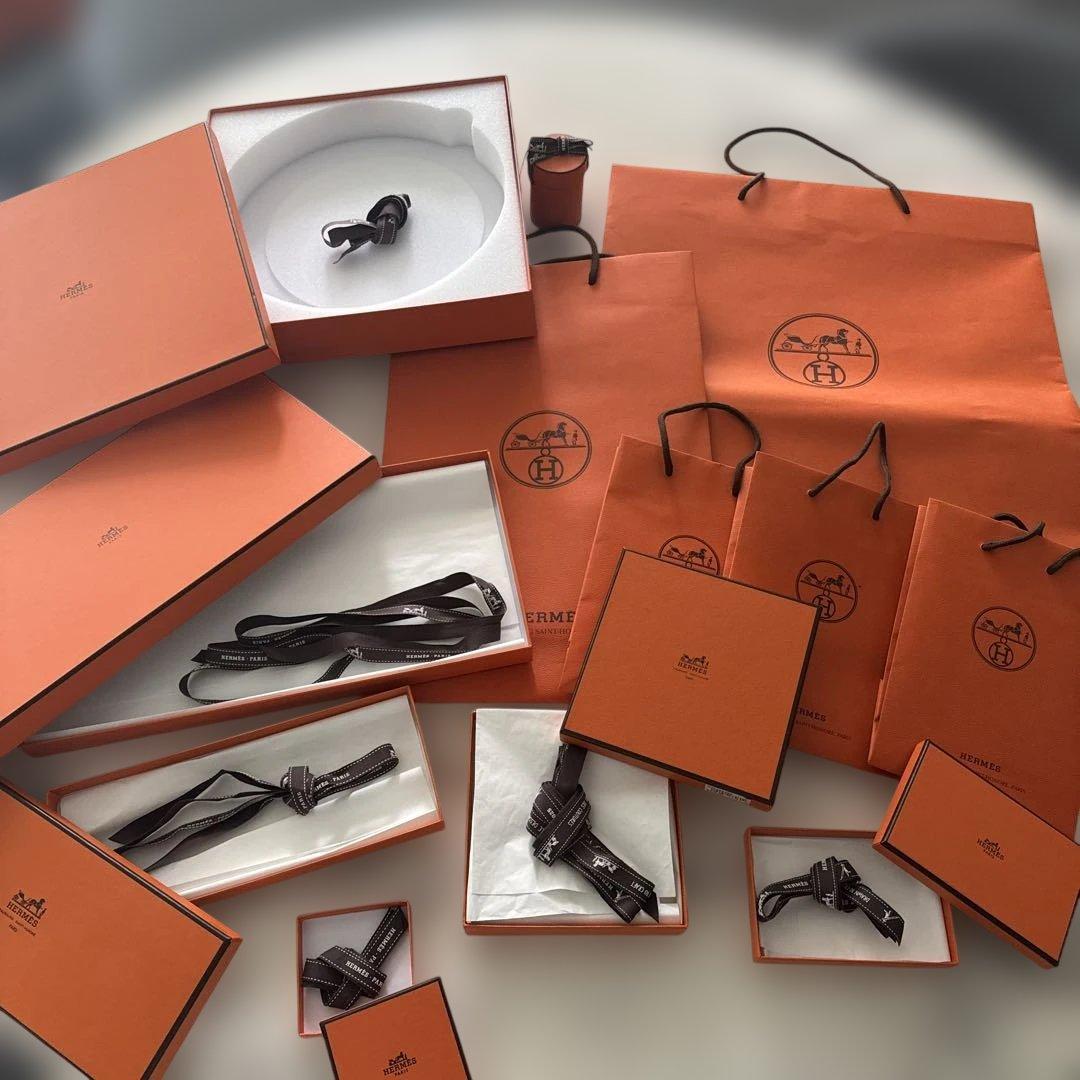 HERMES オレンジ ショップ袋・ボックスセット
