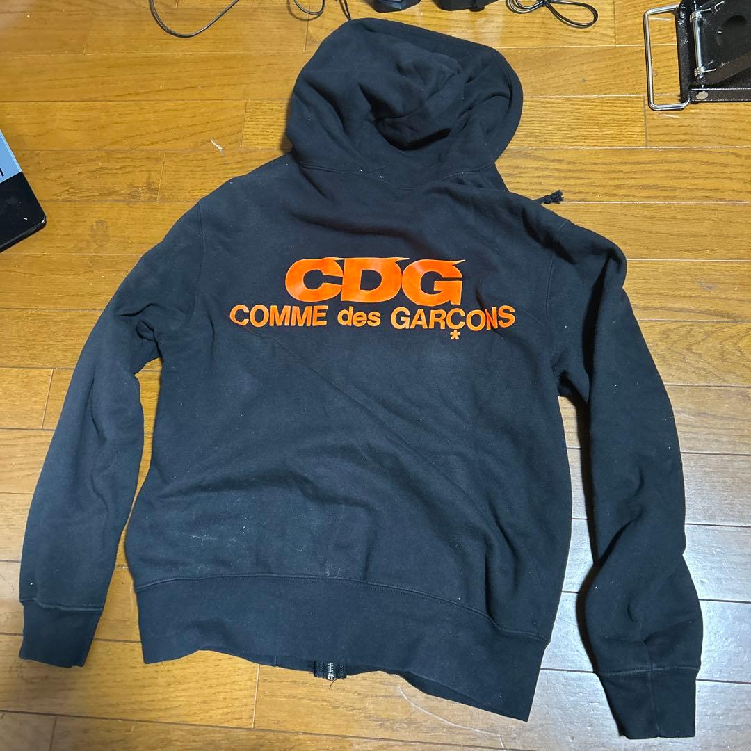 TECHY 希少蛍光オレンジCDG ブラックパーカー M