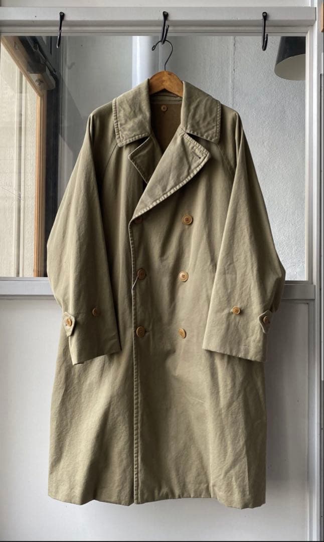 COMOLI 20AWコットンギャバダブルブレステットコート　size:1