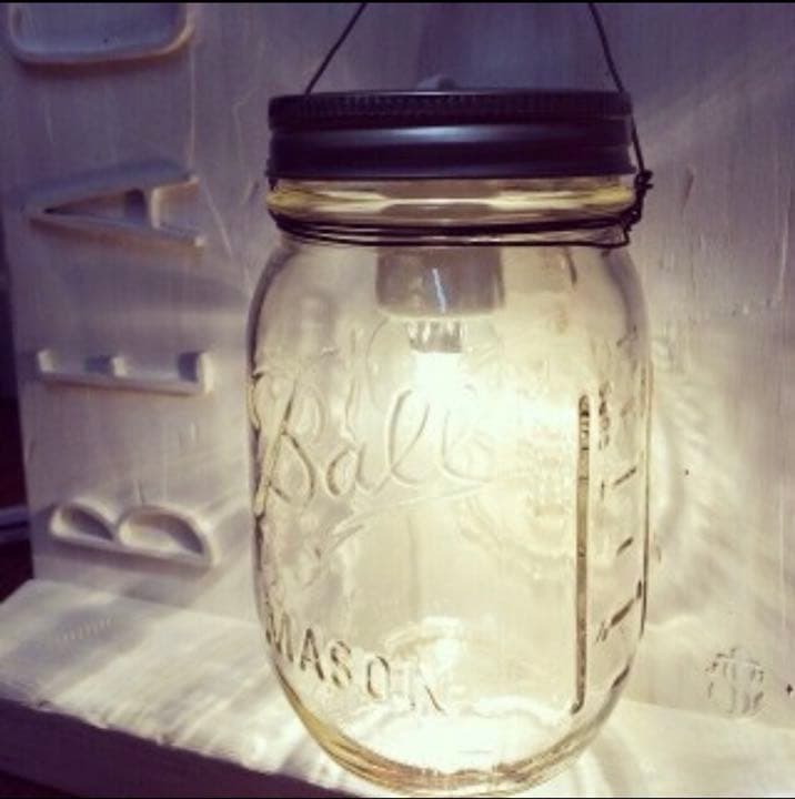 ランプ メイソンジャー 木製  インテリアライト