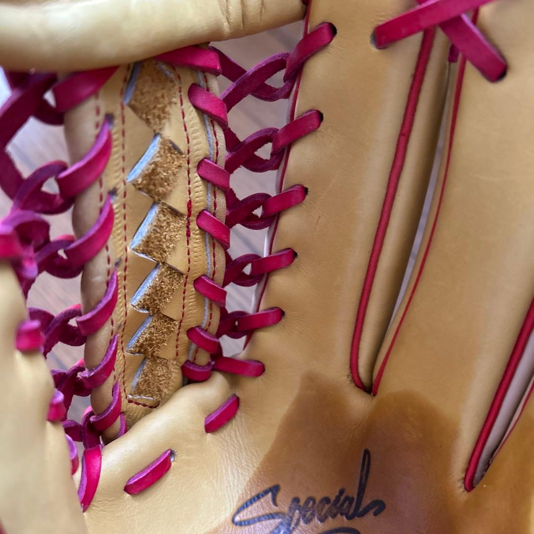 Rawlings 硬式グローブ ベージュ/赤 阪神今岡選手グラブ