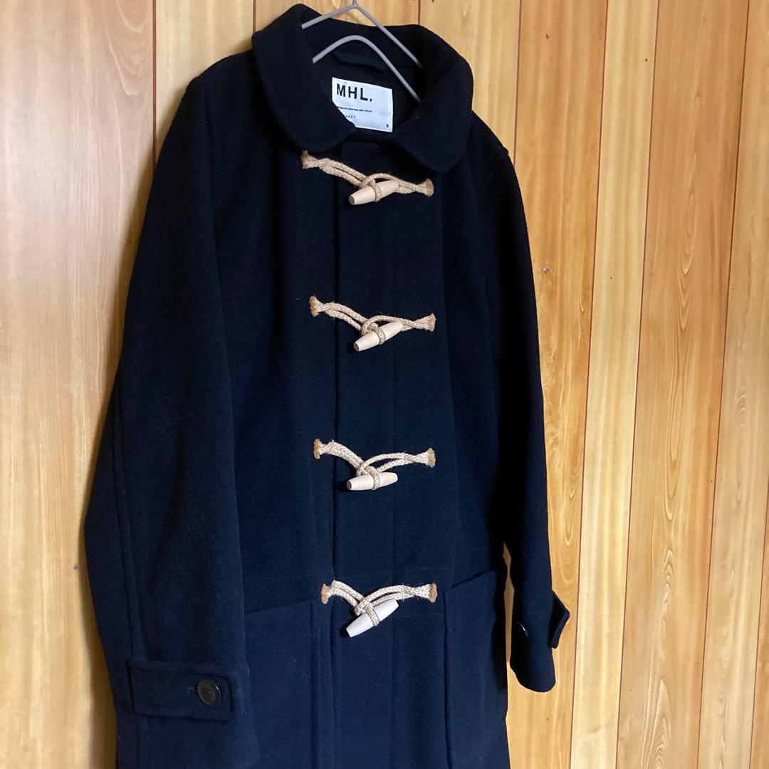 MHL. ダッフルコート　ロング丈　メルトン　丸襟　マーガレットハウエル　L